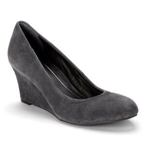 Vionic Gray Suede Wedges